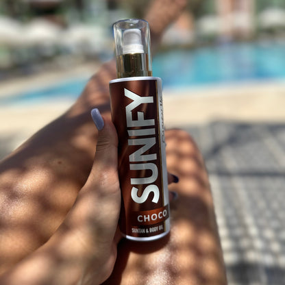 SUNIFY CHOCO натурално масло за тен за тяло и лице 200ml